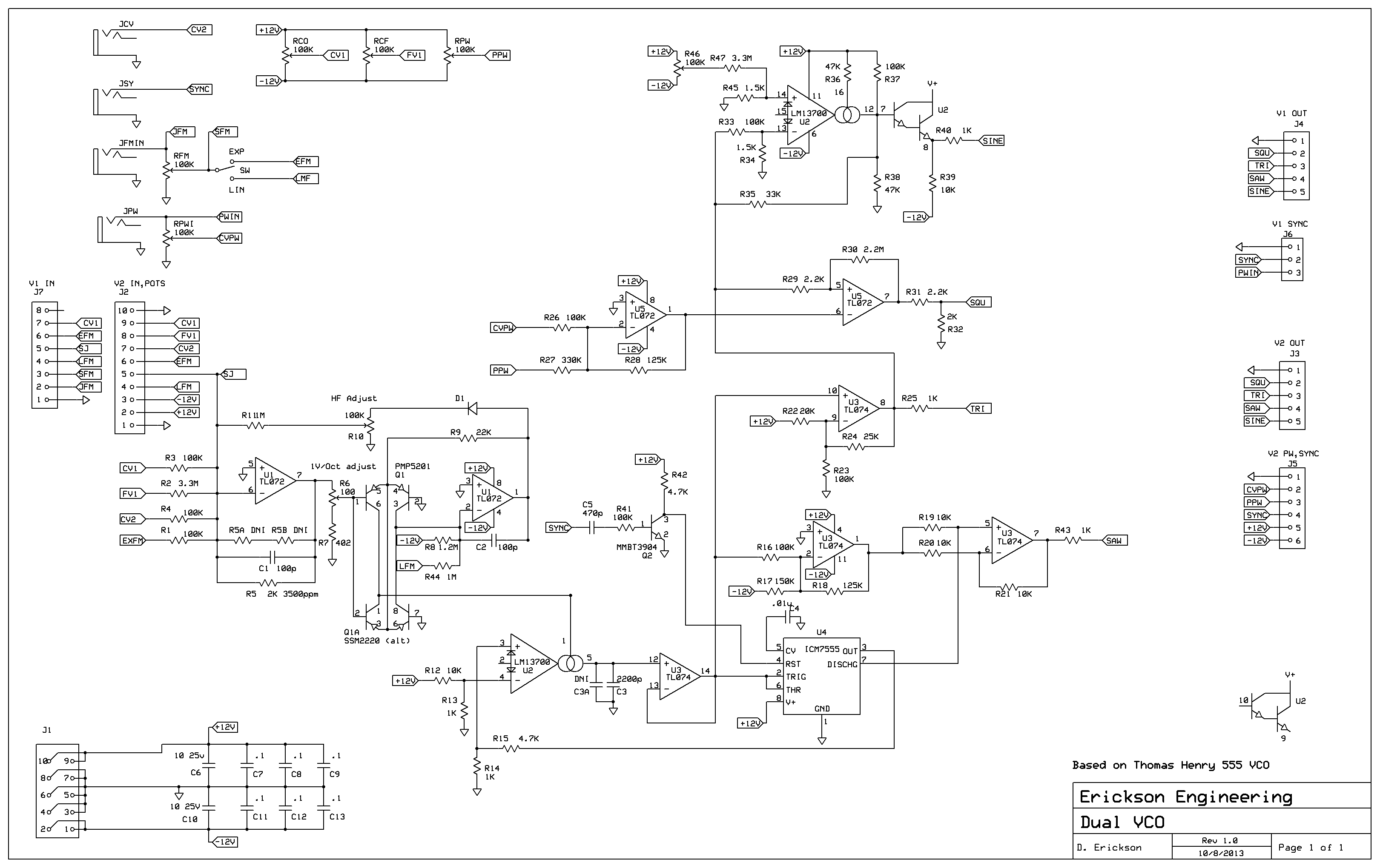 Dual 55 VCO Schematic